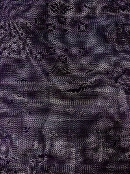 画像3: M1207P  女性用 紬  シルク(正絹)  深い マルチカラー, 花 【中古】 【USED】 【リサイクル】 ★★★☆☆ (3)