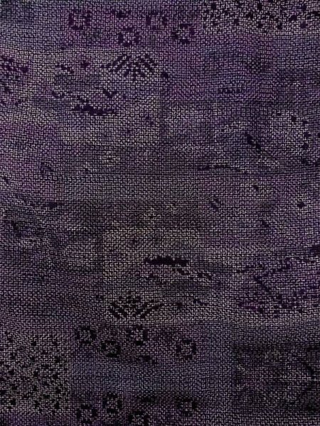 画像4: M1207P  女性用 紬  シルク(正絹)  深い マルチカラー, 花 【中古】 【USED】 【リサイクル】 ★★★☆☆ (4)