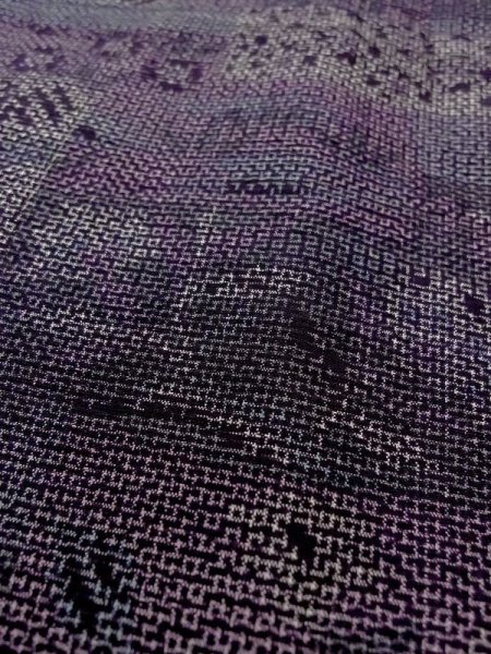 画像8: M1207P  女性用 紬  シルク(正絹)  深い マルチカラー, 花 【中古】 【USED】 【リサイクル】 ★★★☆☆ (8)