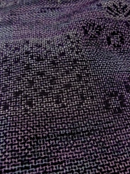 画像10: M1207P  女性用 紬  シルク(正絹)  深い マルチカラー, 花 【中古】 【USED】 【リサイクル】 ★★★☆☆ (10)