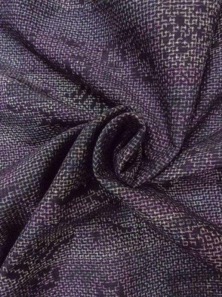 画像11: M1207P  女性用 紬  シルク(正絹)  深い マルチカラー, 花 【中古】 【USED】 【リサイクル】 ★★★☆☆ (11)