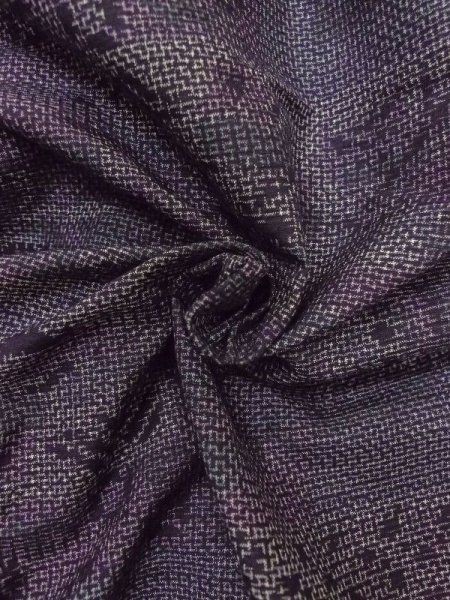 画像12: M1207P  女性用 紬  シルク(正絹)  深い マルチカラー, 花 【中古】 【USED】 【リサイクル】 ★★★☆☆ (12)