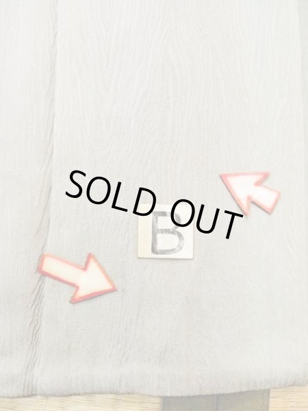 画像14: M1207V  女性用 小千谷紬  シルク（正絹） 淡い 灰色がかった 緑色, ぼかし 灰色がかった【中古】 【USED】 【リサイクル】 ★★★☆☆ (14)