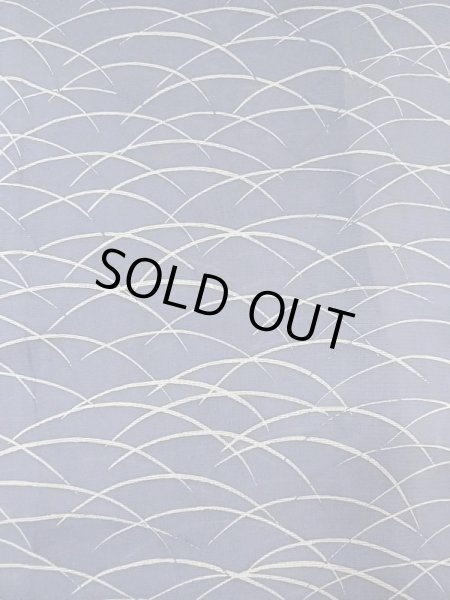 画像3: M1207W  女性用 単衣  シルク（正絹）   紺, 芝草 【中古】 【USED】 【リサイクル】 ★★☆☆☆ (3)