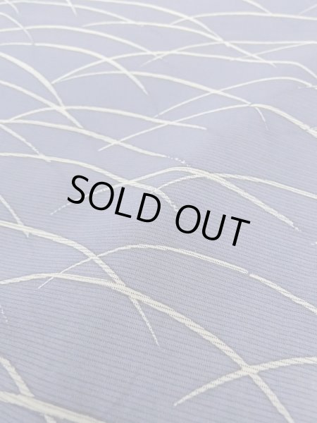 画像7: M1207W  女性用 単衣  シルク（正絹）   紺, 芝草 【中古】 【USED】 【リサイクル】 ★★☆☆☆ (7)