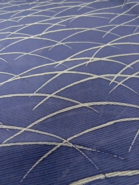 画像8: M1207W  女性用 単衣  シルク(正絹)   紺, 芝草 【中古】 【USED】 【リサイクル】 ★★☆☆☆ (8)