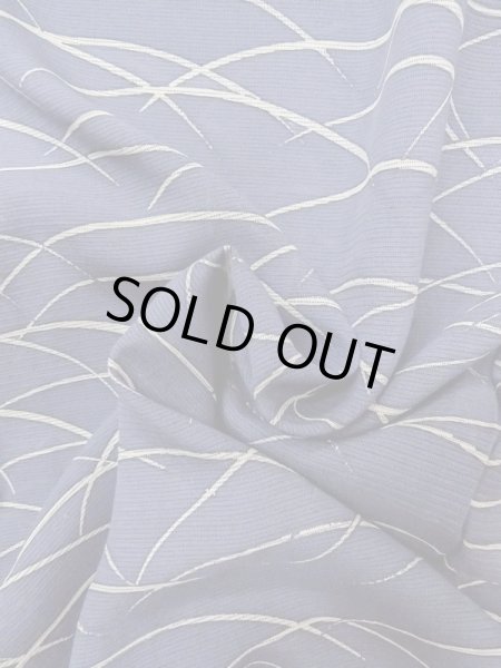 画像9: M1207W  女性用 単衣  シルク（正絹）   紺, 芝草 【中古】 【USED】 【リサイクル】 ★★☆☆☆ (9)