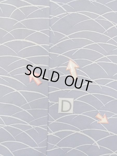 画像15: M1207W  女性用 単衣  シルク（正絹）   紺, 芝草 【中古】 【USED】 【リサイクル】 ★★☆☆☆ (15)