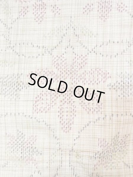 画像5: M1207Y  女性用 単衣  シルク(正絹)   ベージュ, 花 【中古】 【USED】 【リサイクル】 ★★★☆☆ (5)