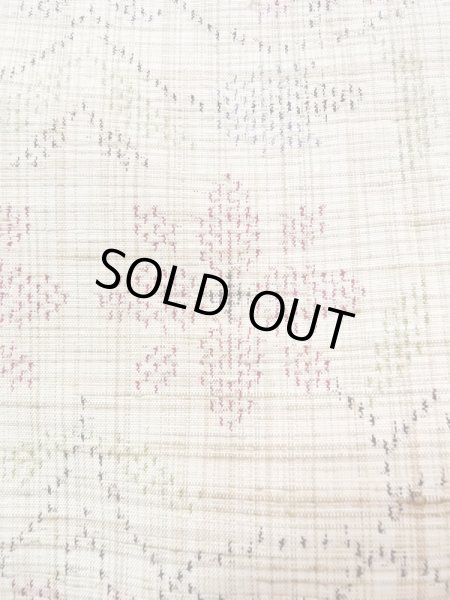 画像7: M1207Y  女性用 単衣  シルク(正絹)   ベージュ, 花 【中古】 【USED】 【リサイクル】 ★★★☆☆ (7)