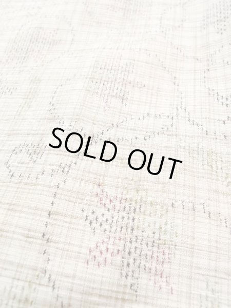 画像8: M1207Y  女性用 単衣  シルク(正絹)   ベージュ, 花 【中古】 【USED】 【リサイクル】 ★★★☆☆ (8)