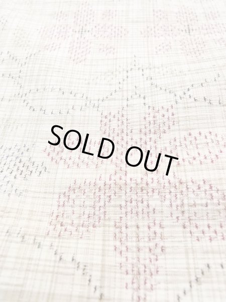 画像9: M1207Y  女性用 単衣  シルク(正絹)   ベージュ, 花 【中古】 【USED】 【リサイクル】 ★★★☆☆ (9)