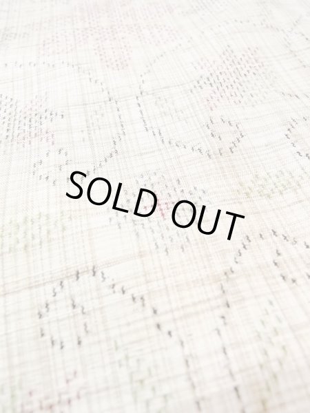 画像10: M1207Y  女性用 単衣  シルク(正絹)   ベージュ, 花 【中古】 【USED】 【リサイクル】 ★★★☆☆ (10)