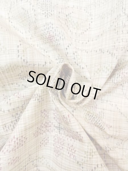 画像11: M1207Y  女性用 単衣  シルク(正絹)   ベージュ, 花 【中古】 【USED】 【リサイクル】 ★★★☆☆ (11)