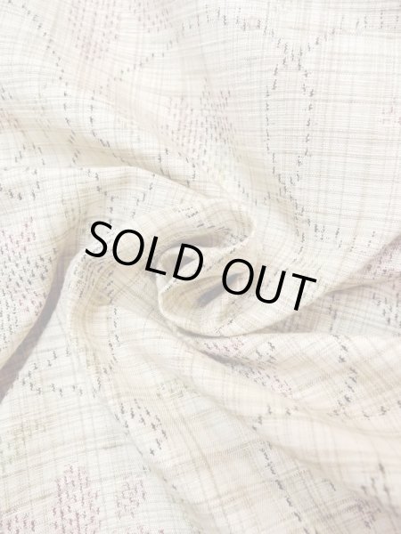 画像12: M1207Y  女性用 単衣  シルク(正絹)   ベージュ, 花 【中古】 【USED】 【リサイクル】 ★★★☆☆ (12)