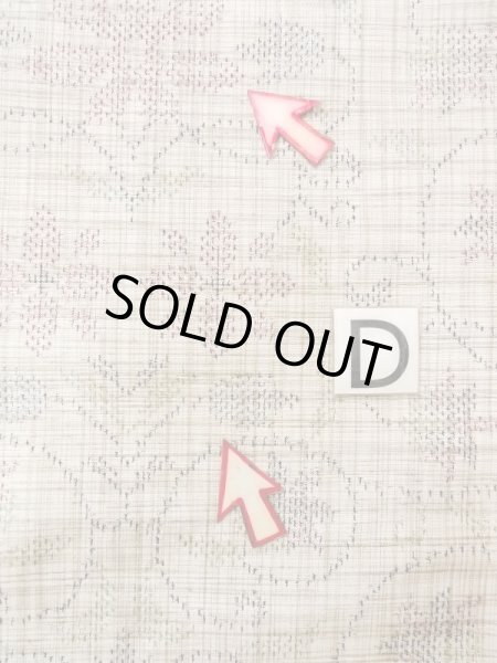 画像17: M1207Y  女性用 単衣  シルク(正絹)   ベージュ, 花 【中古】 【USED】 【リサイクル】 ★★★☆☆ (17)