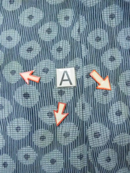 画像12: M1208A 女性用 単衣   シルク（正絹） 灰色がかった水色,  縞 【中古】【USED】【リサイクル】 ★☆☆☆☆【M1208A】 (12)