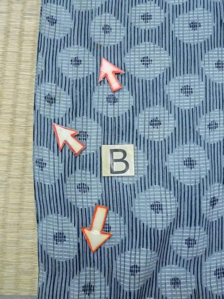 画像13: M1208A 女性用 単衣   シルク（正絹） 灰色がかった水色,  縞 【中古】【USED】【リサイクル】 ★☆☆☆☆【M1208A】 (13)