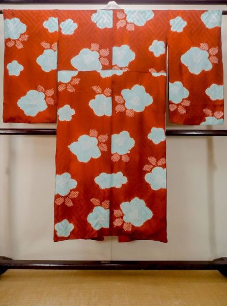 画像2: M1215A  女性用 襦袢  シルク(正絹)   赤色, かのこ 【中古】 【USED】 【リサイクル】 ★☆☆☆☆ (2)