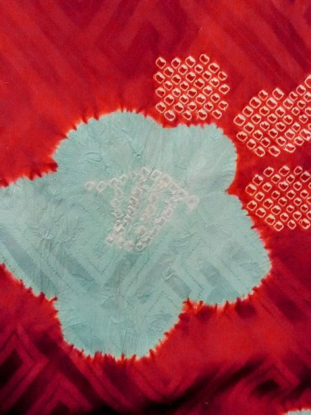 画像5: M1215A  女性用 襦袢  シルク(正絹)   赤色, かのこ 【中古】 【USED】 【リサイクル】 ★☆☆☆☆ (5)