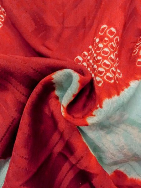 画像11: M1215A  女性用 襦袢  シルク(正絹)   赤色, かのこ 【中古】 【USED】 【リサイクル】 ★☆☆☆☆ (11)