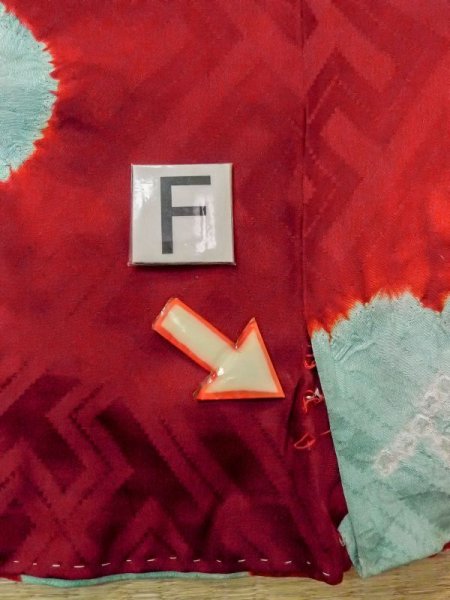 画像19: M1215A  女性用 襦袢  シルク(正絹)   赤色, かのこ 【中古】 【USED】 【リサイクル】 ★☆☆☆☆ (19)