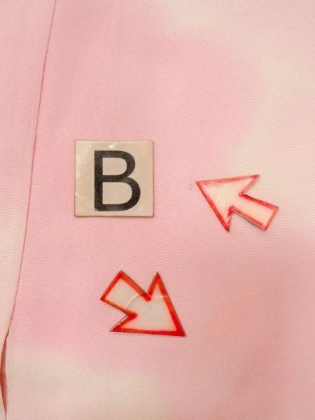 画像13: M1215B  女性用 襦袢  シルク(正絹)  淡い 桃色, 雲 【中古】 【USED】 【リサイクル】 ★★★☆☆ (13)