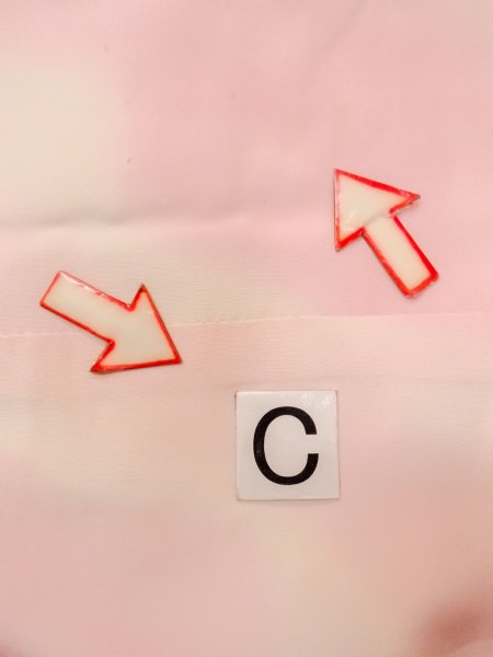 画像14: M1215B  女性用 襦袢  シルク(正絹)  淡い 桃色, 雲 【中古】 【USED】 【リサイクル】 ★★★☆☆ (14)