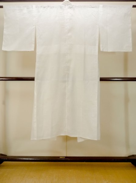 画像2: M1215J  女性用 襦袢 使用感あり。 麻   白, 笹 【中古】 【USED】 【リサイクル】 ★★☆☆☆ (2)