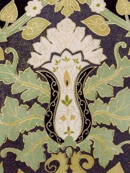 画像8: M1215Q  女性用 留袖  シルク(正絹)   黒, 孔雀 【中古】 【USED】 【リサイクル】 ★★☆☆☆ (8)