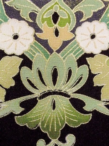 画像9: M1215Q  女性用 留袖  シルク(正絹)   黒, 孔雀 【中古】 【USED】 【リサイクル】 ★★☆☆☆ (9)