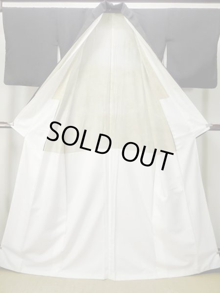 画像3: M1215R  女性用 留袖  シルク（正絹）   黒, 孔雀 【中古】 【USED】 【リサイクル】 ★★☆☆☆ (3)