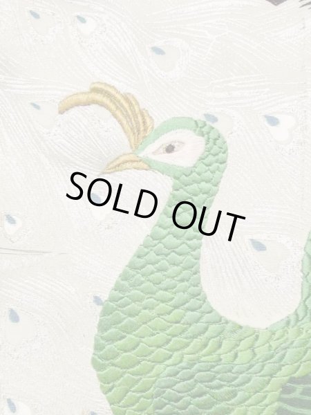 画像7: M1215R  女性用 留袖  シルク（正絹）   黒, 孔雀 【中古】 【USED】 【リサイクル】 ★★☆☆☆ (7)