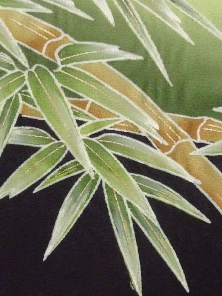 画像8: M1215T  女性用 留袖  シルク(正絹)   黒, 菊 【中古】 【USED】 【リサイクル】 ★★☆☆☆ (8)