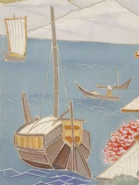 画像7: M1215U  女性用 留袖  シルク(正絹)   黒, 松/松葉 【中古】 【USED】 【リサイクル】 ★★☆☆☆ (7)