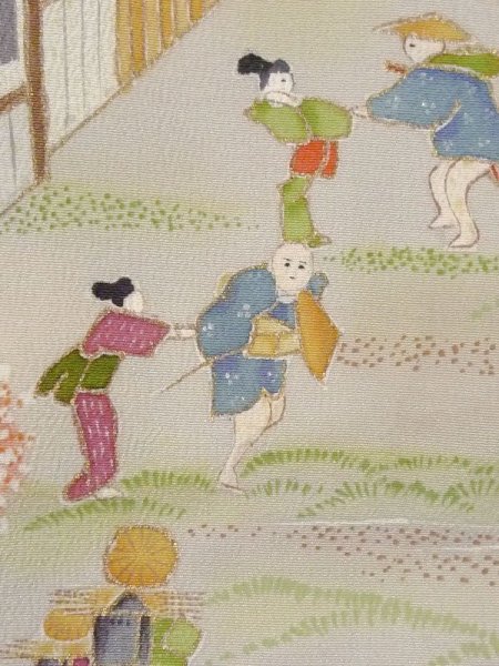 画像8: M1215U  女性用 留袖  シルク(正絹)   黒, 松/松葉 【中古】 【USED】 【リサイクル】 ★★☆☆☆ (8)