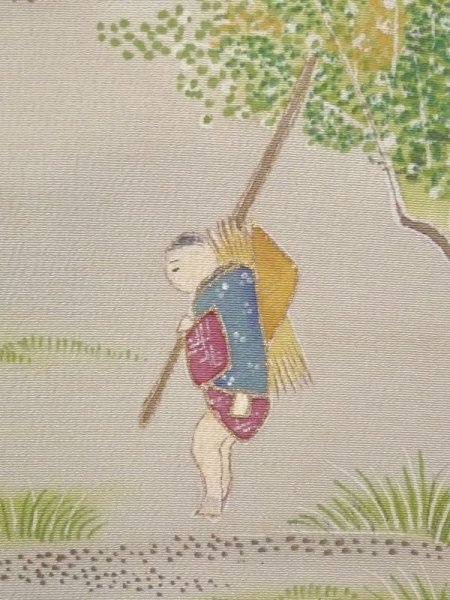 画像9: M1215U  女性用 留袖  シルク(正絹)   黒, 松/松葉 【中古】 【USED】 【リサイクル】 ★★☆☆☆ (9)