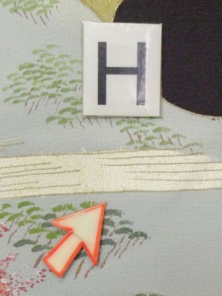 画像25: M1215U  女性用 留袖  シルク(正絹)   黒, 松/松葉 【中古】 【USED】 【リサイクル】 ★★☆☆☆ (25)