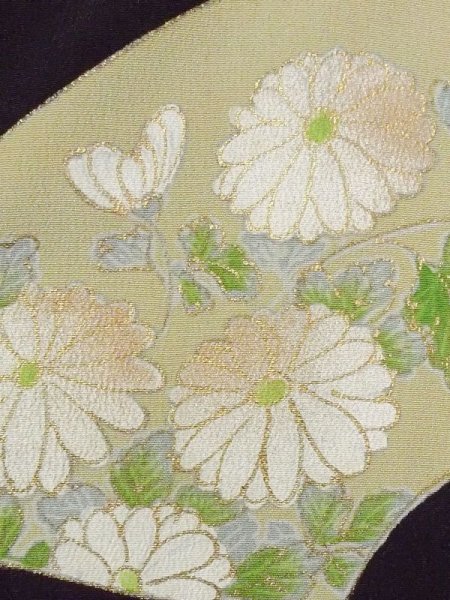 画像10: M1215V  女性用 留袖  シルク(正絹)   黒, 菊 【中古】 【USED】 【リサイクル】 ★★☆☆☆ (10)