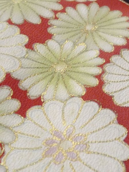 画像11: M1215V  女性用 留袖  シルク(正絹)   黒, 菊 【中古】 【USED】 【リサイクル】 ★★☆☆☆ (11)