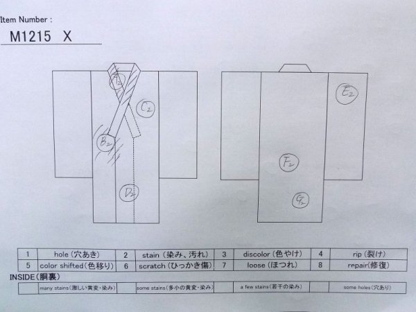 画像15: M1215X  女性用 留袖 全体:経年劣化、使用感あり。 シルク(正絹)   黒, 菊 【中古】 【USED】 【リサイクル】 ★★☆☆☆ (15)