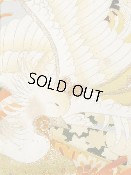 画像7: M1228B  女性用 留袖  シルク(正絹)   黒, 菊 【中古】 【USED】 【リサイクル】 ★★☆☆☆ (7)