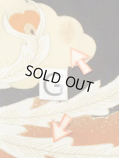 画像23: M1228B  女性用 留袖  シルク(正絹)   黒, 菊 【中古】 【USED】 【リサイクル】 ★★☆☆☆ (23)