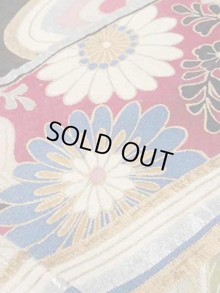 画像13: M1228D  女性用 留袖 経年劣化 シルク（正絹）   黒, 唐花 【中古】 【USED】 【リサイクル】 ★★☆☆☆ (13)