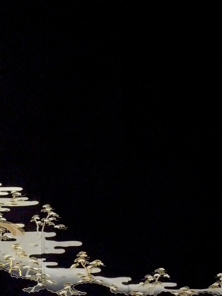 画像5: M1228E  女性用 留袖  シルク(正絹)   黒, 松/松葉 【中古】 【USED】 【リサイクル】 ★★☆☆☆ (5)