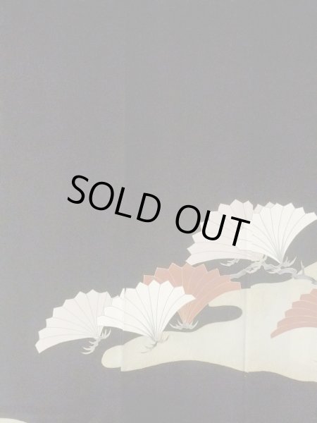 画像6: M1228F  女性用 留袖  シルク（正絹）   黒, かすみ 【中古】 【USED】 【リサイクル】 ★★☆☆☆ (6)