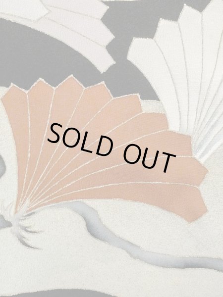 画像7: M1228F  女性用 留袖  シルク（正絹）   黒, かすみ 【中古】 【USED】 【リサイクル】 ★★☆☆☆ (7)