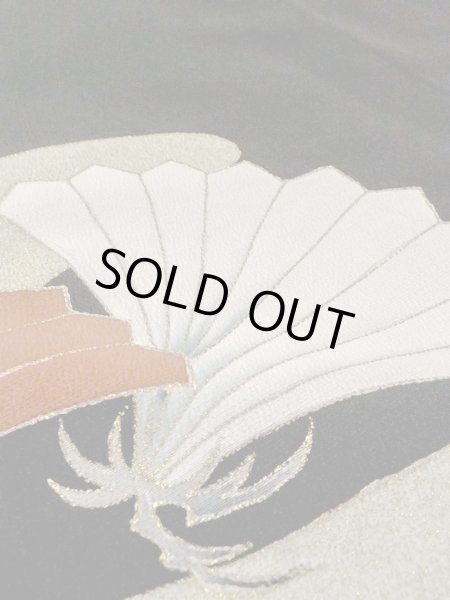 画像10: M1228F  女性用 留袖  シルク（正絹）   黒, かすみ 【中古】 【USED】 【リサイクル】 ★★☆☆☆ (10)