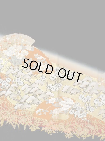 画像5: M1228H  女性用 留袖  化繊   黒, 菊 【中古】 【USED】 【リサイクル】 ★★★★★ (5)