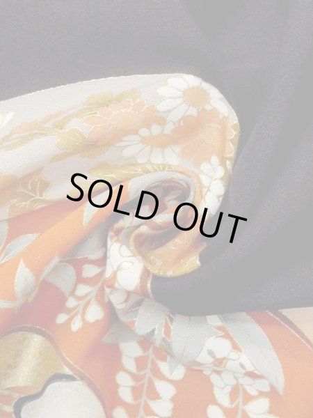 画像16: M1228H  女性用 留袖  化繊   黒, 菊 【中古】 【USED】 【リサイクル】 ★★★★★ (16)